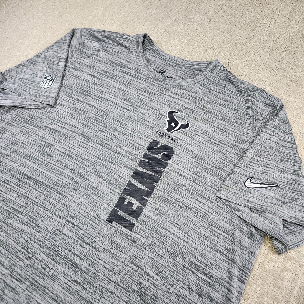 Houston Texans Shirt Men 2XL Player Issue Brooks Gray On Field‎ Dri Fit NFL